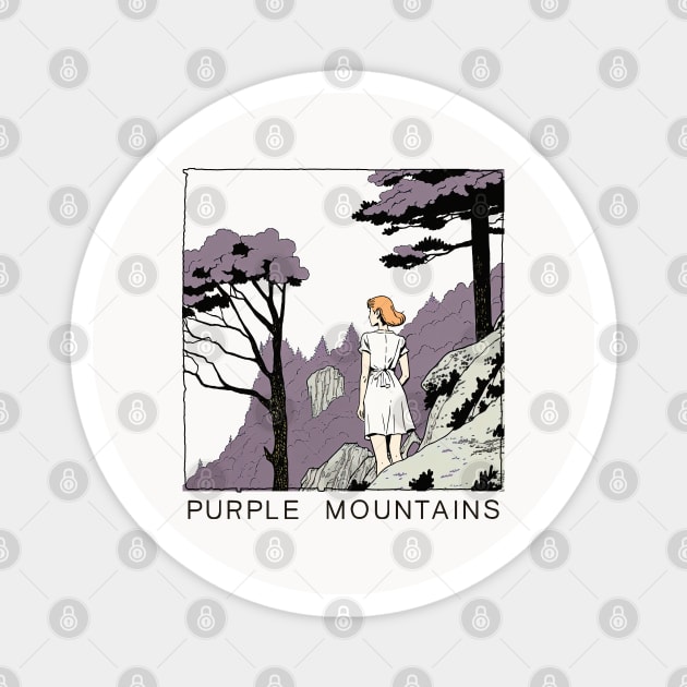 Purple Mountains  -- Original Fan Artwork Design Magnet by unknown_pleasures